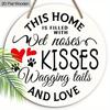 1pc 2D Flat Sign Charming Dog-Themed Wooden Hanging Sign Dog Decor Wall Hanging Art Decoration Door Decor Garden Courtyard Party Decor Farmhouse