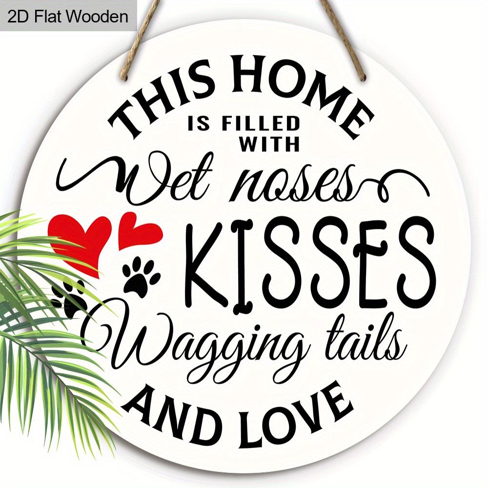 1pc 2D Flat Sign Charming Dog-Themed Wooden Hanging Sign Dog Decor Wall Hanging Art Decoration Door Decor Garden Courtyard Party Decor Farmhouse