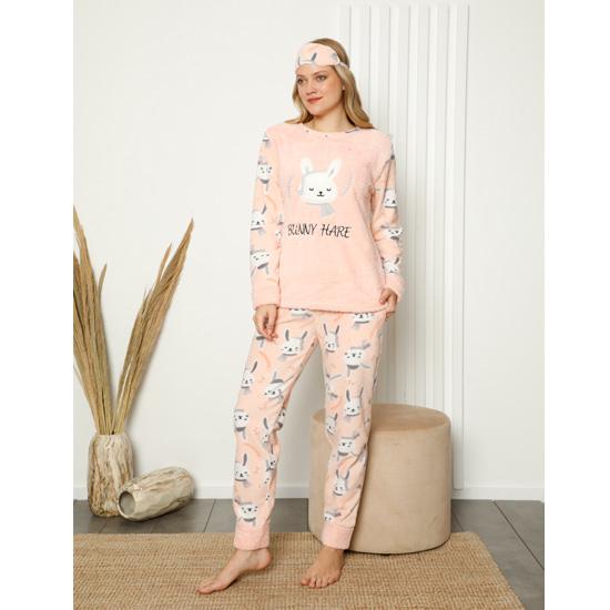 

Женская пижама с манжетами из флиса Akbeniz Welsoft 8417