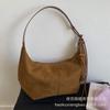 Suede Bag Women's Large Capacity 2025 New Autumn and Winter Retro Shoulder Messenger Bag Matte Commuter Dumpling Bag
