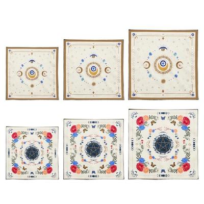 Eye Moon Pattern Astrology Tablecloth Altars Cloth Square Divinations Card Table Cloth Witchcrafts Deck Cloth