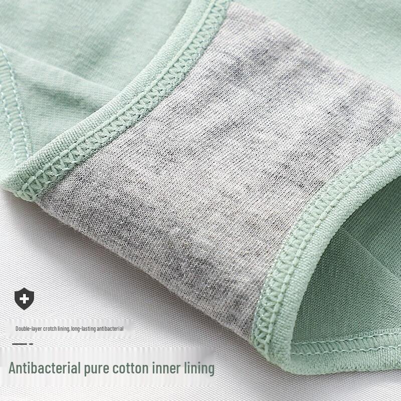 Langsha Women's Pure Cotton Antibacterial Mid-Waist Briefs 7-Pack