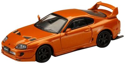HJ64 Scale Toyota Supra JDM Custom Version Orange Metallic Finished Product 1/64 (JZA80)