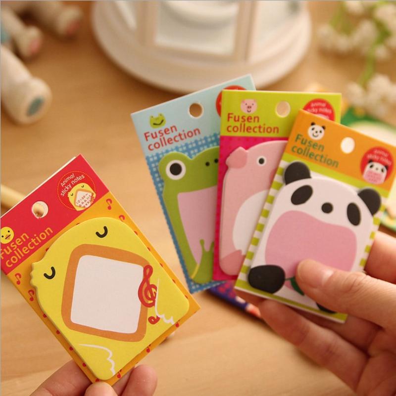 Cute Animal Series Memo Pad Sticky Notes Bookmark Point It Sticker Paper office School Supplies Writing Pads Notebooks