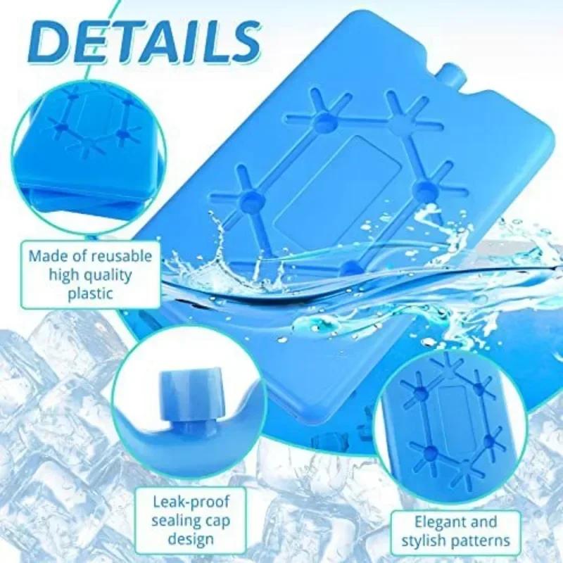 5/4/3/2/1pcs Portable Ice Pack Reusable Freezer  Cooling Pack Long-lasting Water Fill Box FOR Fresh Food Storage Refrigeration