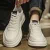 Four Seasons Trend Men's Fashion Casual Shoes College Style Low-top Thick-soled Heightening Shoes Students Wear White Shoes 2025