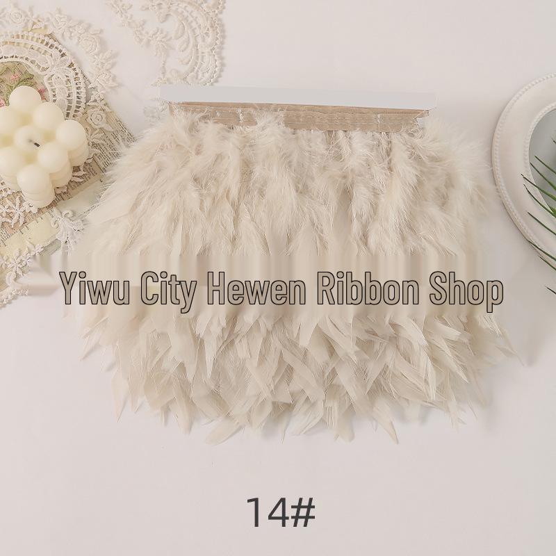 10-15CM Turkey Feather Trim for Clothing, DIY, and Jewelry Decor