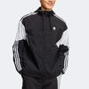 Adidas Logo Print Colorblock Stripe Zip Hooded Long Sleeve Sports Jacket Men Outerwear Black HM1996
