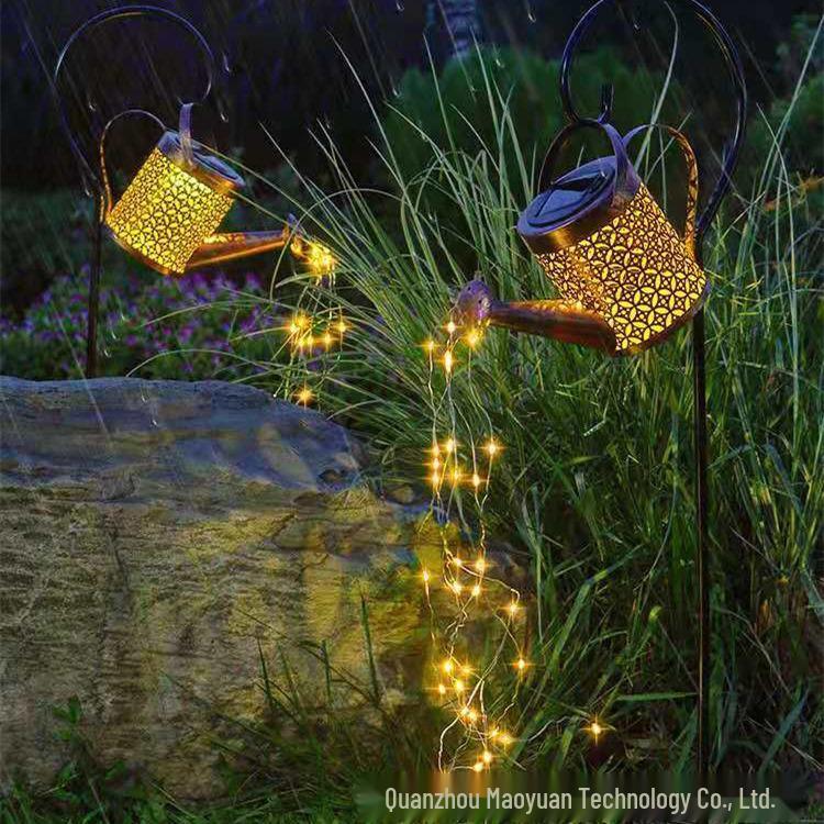 Solar-Powered Waterproof Hanging Garden Lantern with Light and Shadow Effect