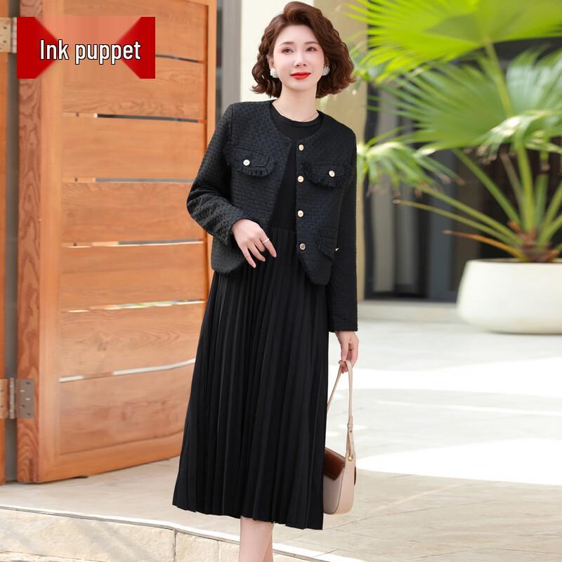 Elegant A-Line Fringe Pleated Spring Dress for Mature Women 2XL