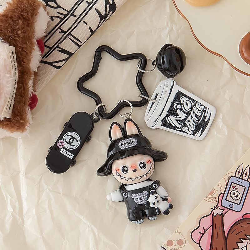 Schlüsselanhänger Niedlicher Taschenanhänger Handykette Harzpuppenanhänger Farbe Schultaschenanhänger
