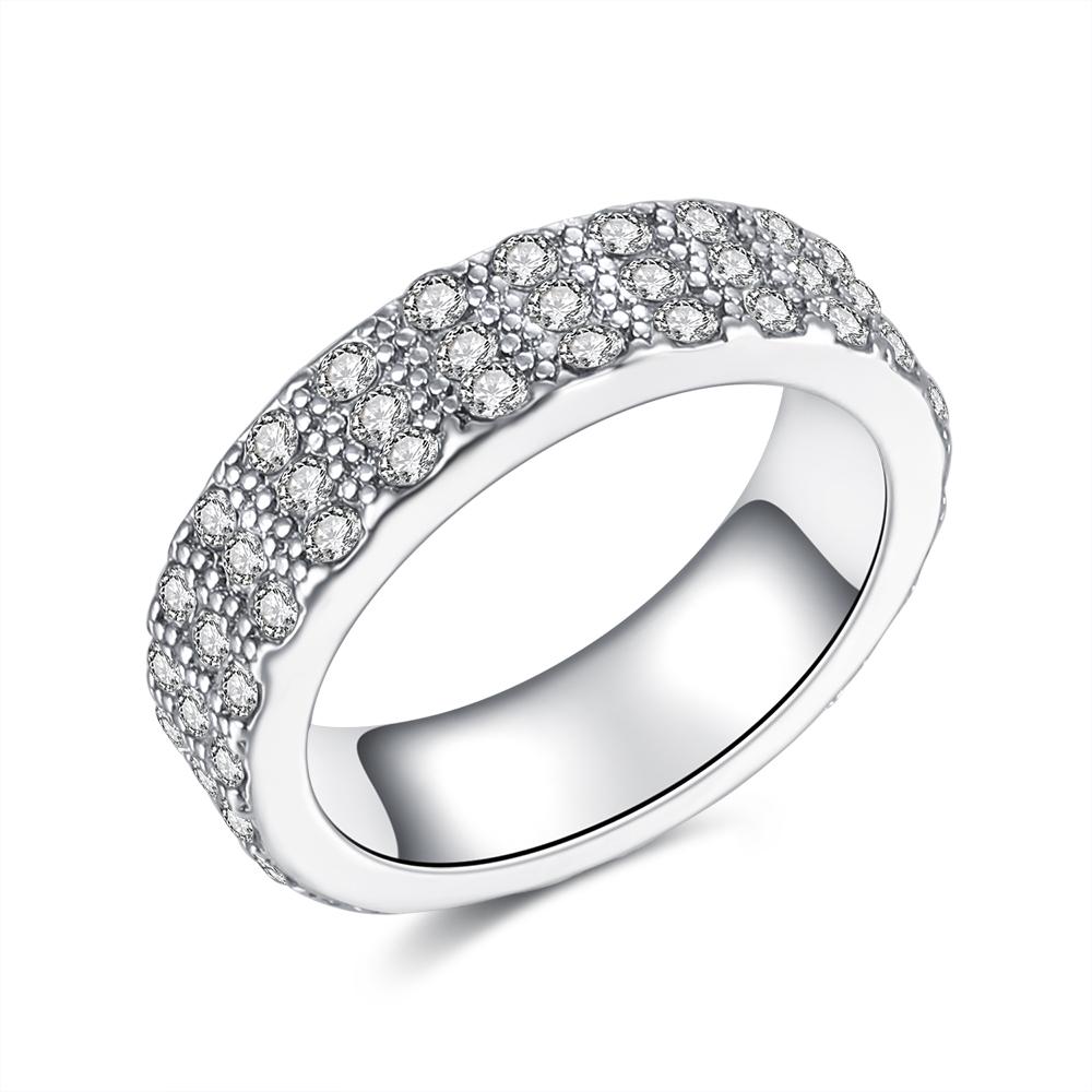 Zirkon Aushöhlen Groß Runden Blatt Blume Ringe für Bräute Hochzeit Party Schmuck