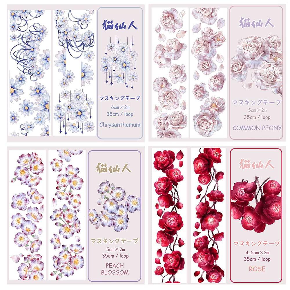 Neko Sennin Masking Set of 6 DIY Christmas Planner Miscellaneous Gift Wrapping Tape, Rolls, PET, Gift, Decoration, Transparent, Material, Stationery,