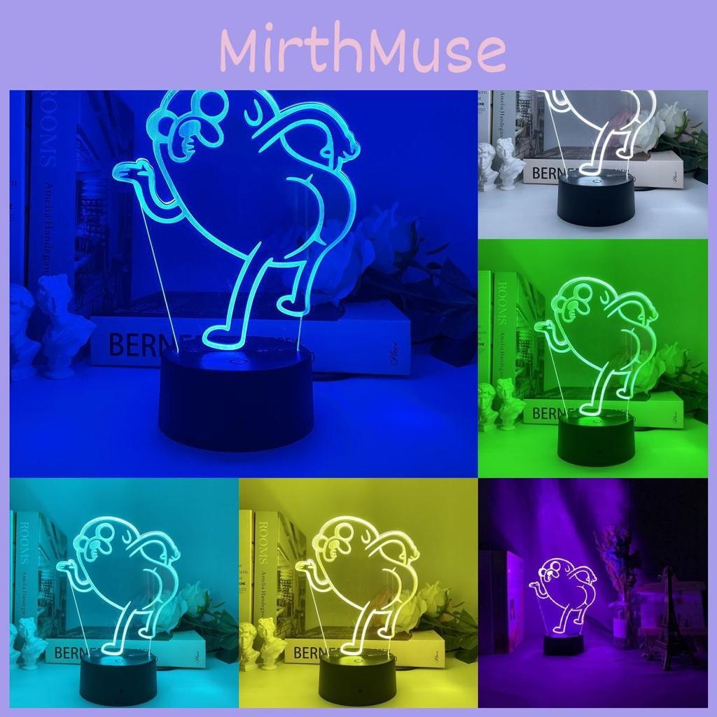 Jake Time Adventure The Dog Bend Over Figure 3d Night Light Acrylic Panel Base