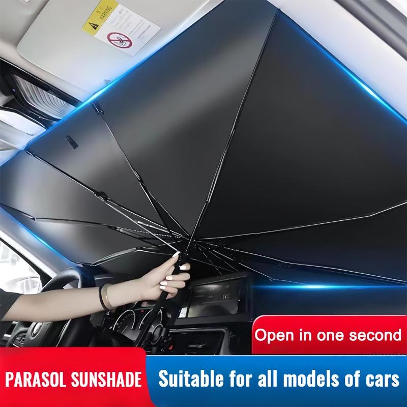 Car Windshield Sunshade, 1 Count Portable Foldable Car Umbrella Sunshade, Heat Insulation Coated Umbrella, Suitable for Sedan