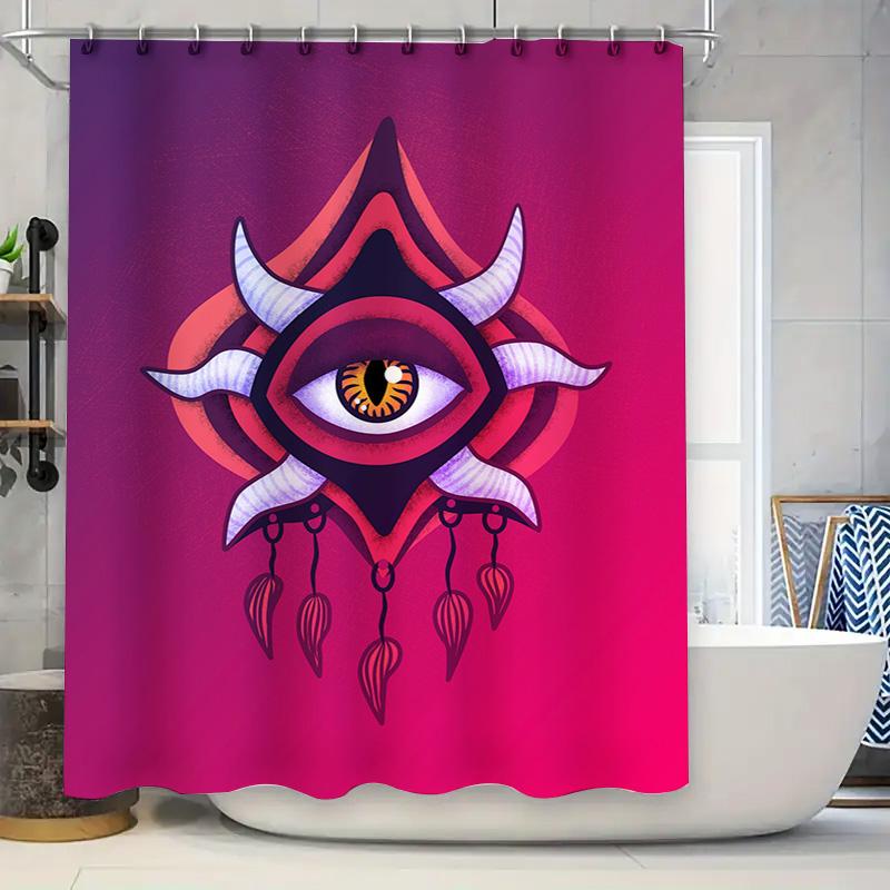 

Vivid Countryside Shower Curtain Outdoor Farmhouse Decor For Bathroom Flowers Hills Design Bath Mat Liner Green And Yellow Color W60H190(CM)-1 Pcs