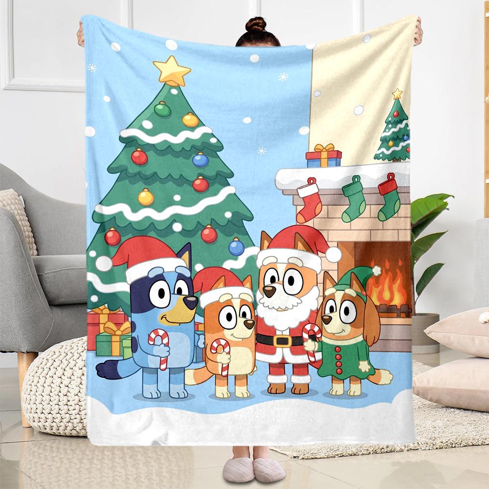 Christmas Family Fun Blanket Comfortable Perfect for Sofa Bed Picnics Four Seasons Universal Modern Gifts For Family Or Friends