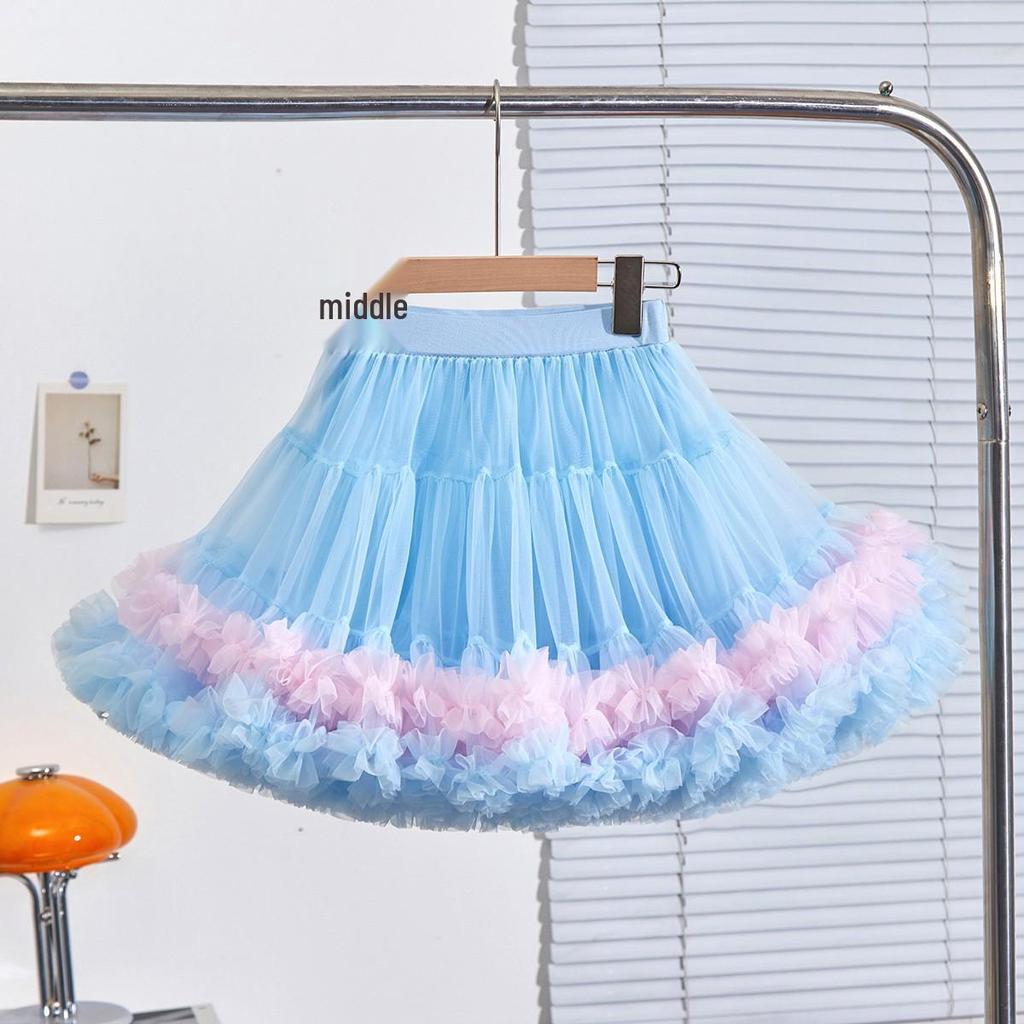Girls' Single-Layer Puffy Tutu Skirt with Bow Knot Closure - Princess Mesh Design