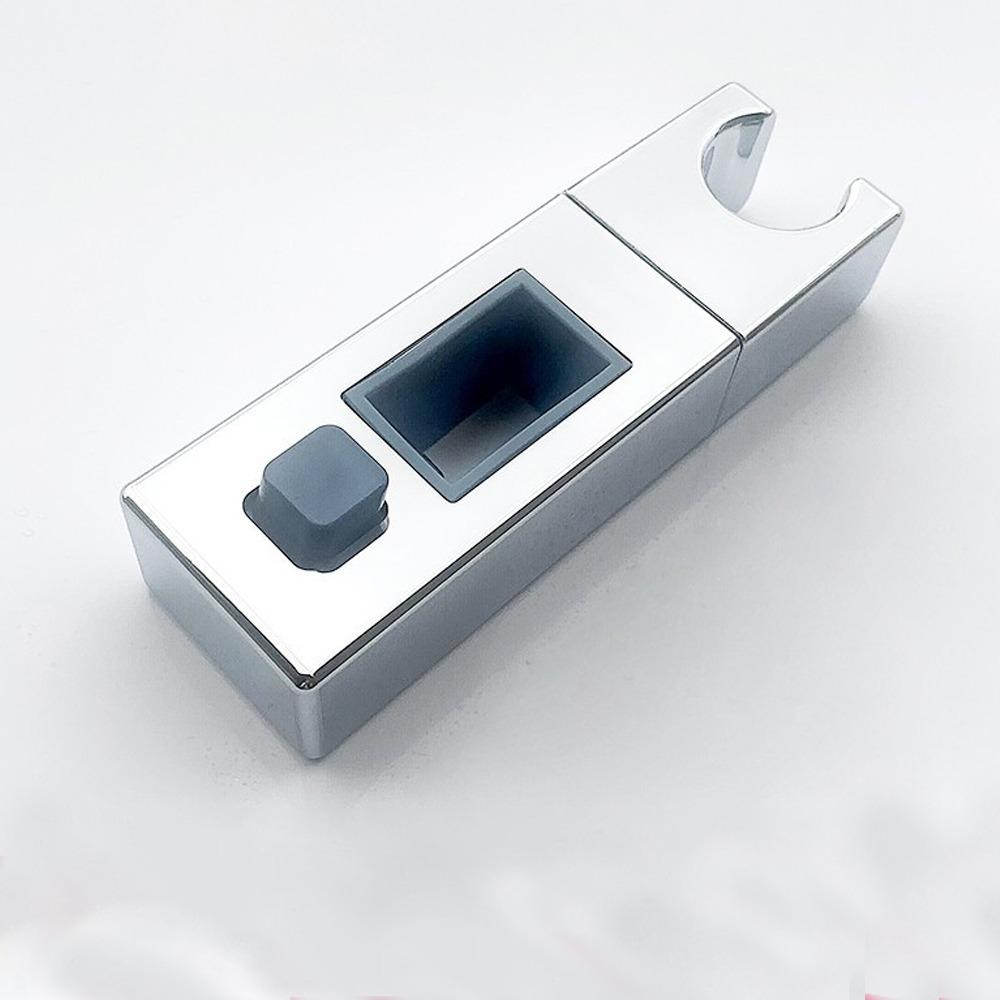 Square Pipe Bathroom Slide Bar Shelf Rotatable Sprayer Fixed Base  Hardware Bath Accessories