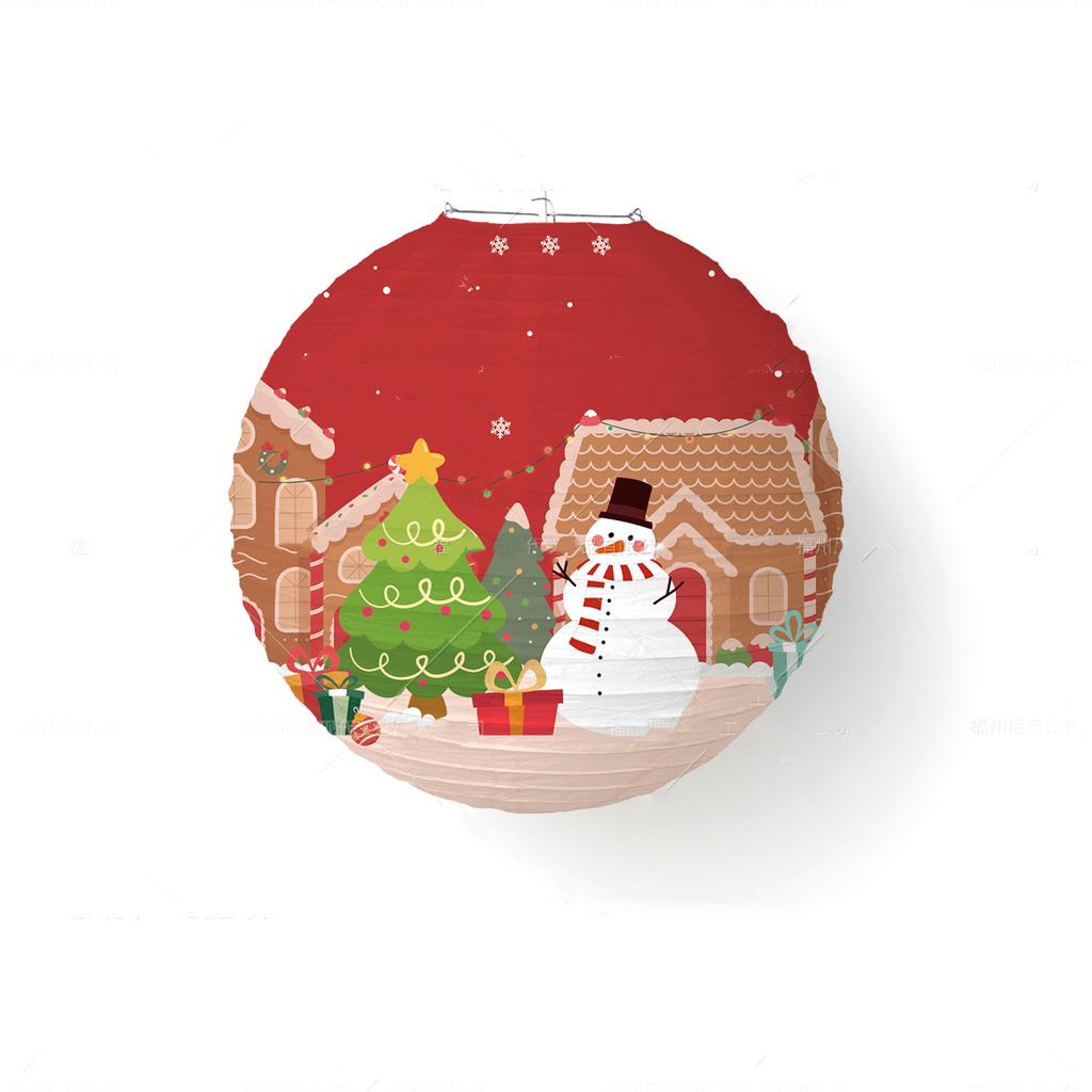 1PCS Christmas Hanging Paper Lantern Decor Christmas Ornament New Year Atmosphere Decoration Chinese Lanterns Xmas Gifts