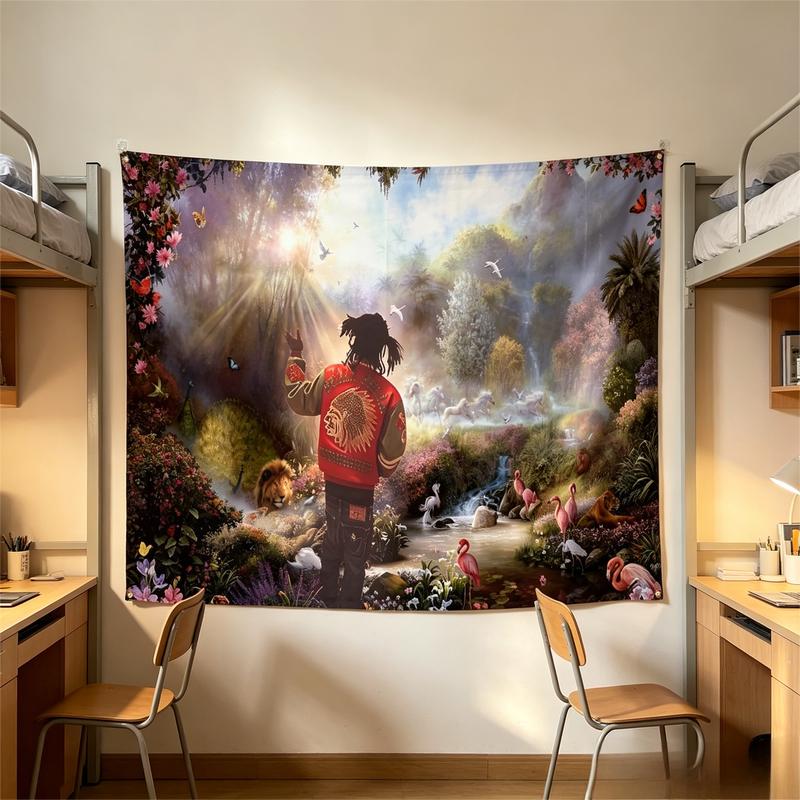 Funny Group Photo Monkey Tapestry Wall Hanging Meme Poster Aesthetic Wall Art College Dorm Bedroom Living Room Decor