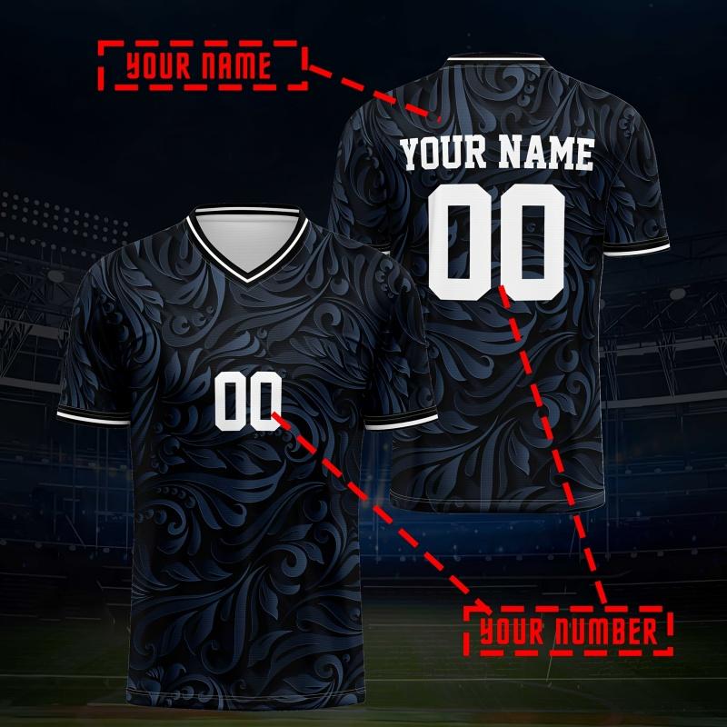 Koszulka z nadrukiem 3D z niestandardowym imieniem i numerami dla mężczyzn, wzór futbolu amerykańskiego, casualowe sportowe koszulki, topy z okrągłym dekoltem, krótkie rękawy