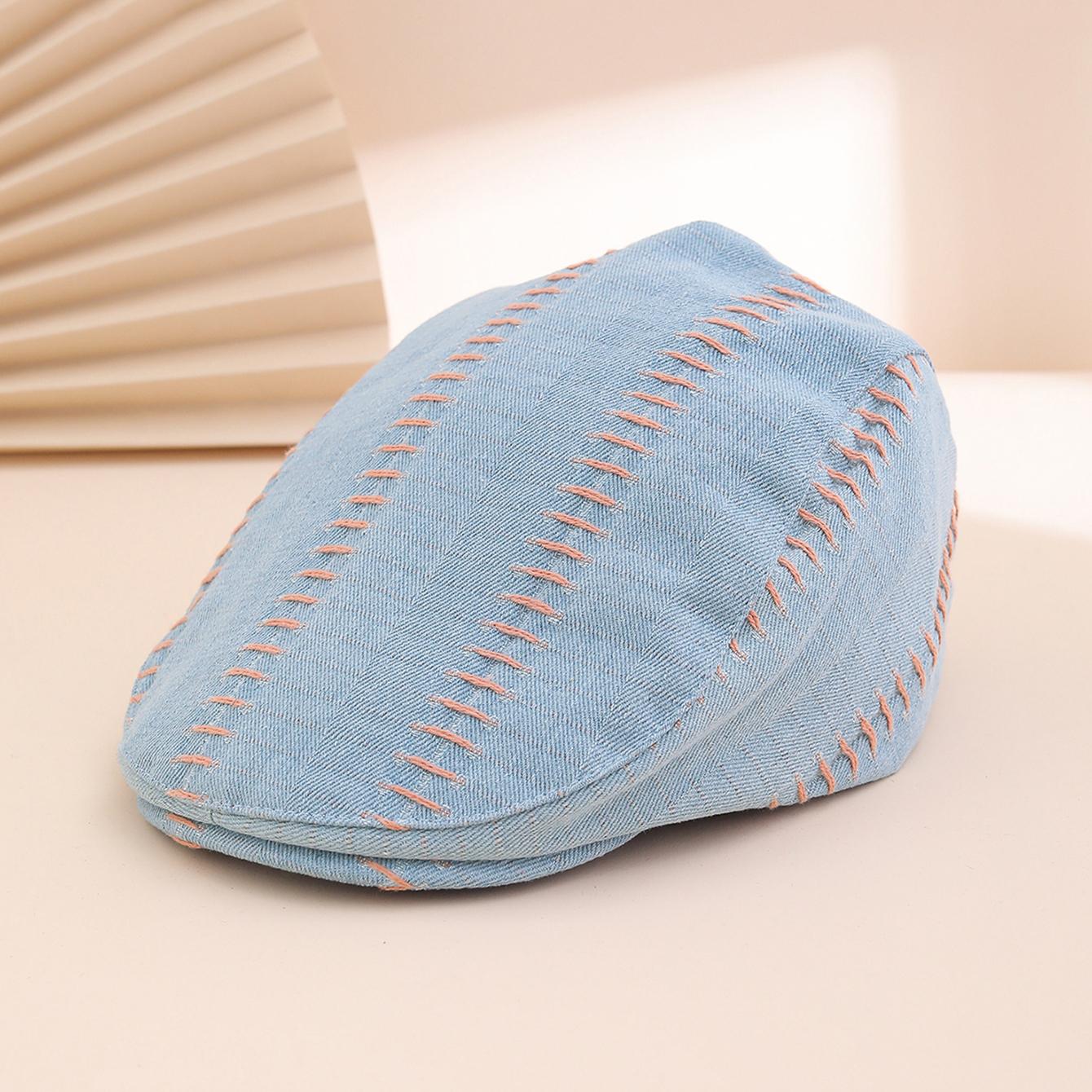 

Men s stitching design sense washable fashionable retro soft-top berets for daily leisure, commuting and outings One Size