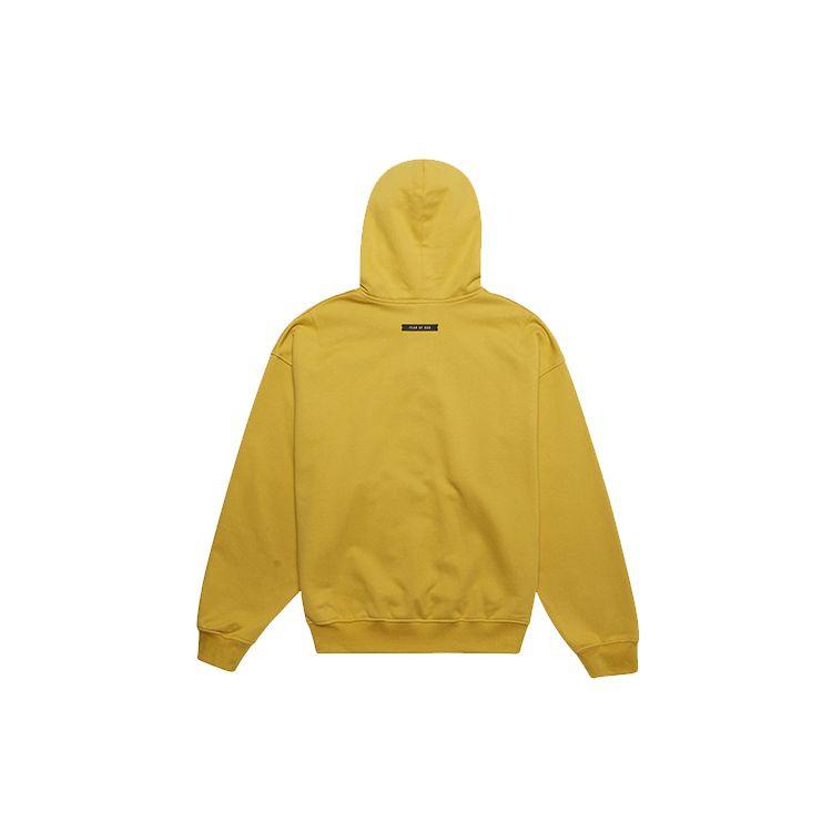 Fear of God Essentials Fall/Winter 2019 Everyday Henley Hoodie with Fleece Lining Unisex Hoodie Yellow FOG-FW19-22