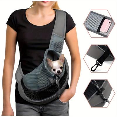Pet Shoulder Bag Cat Dog Luggage Bag Travel Portable Mesh Breathable Messenger Bag Pet Chest Small Backpack