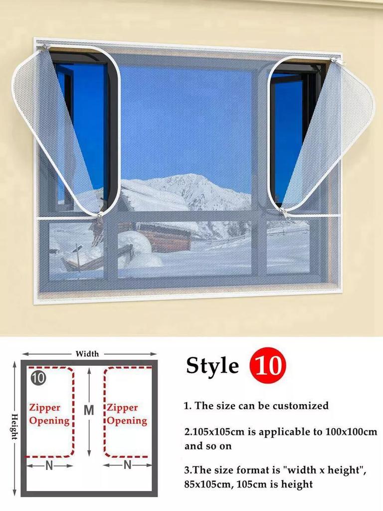 Window Winter  Heat Insulation Film Warm Double Layer Windproof Curtain With Zipper Self-Adhesive Window Heat Protection Film