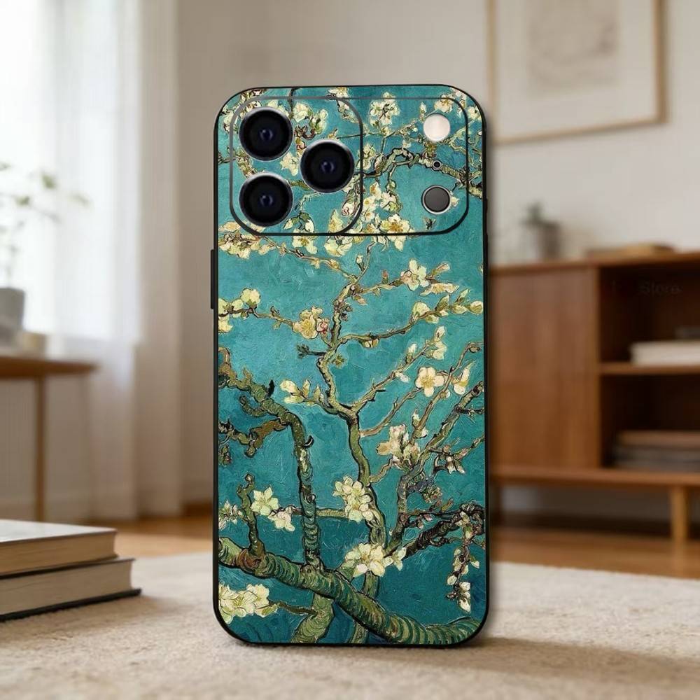 R-Retro V-Van G-Gogh O-Oil P-Painting Phone Case For iPhone 17,16,15,14,13,12,11 Plus,Pro Max,XS,Soft Silicone Black Cover