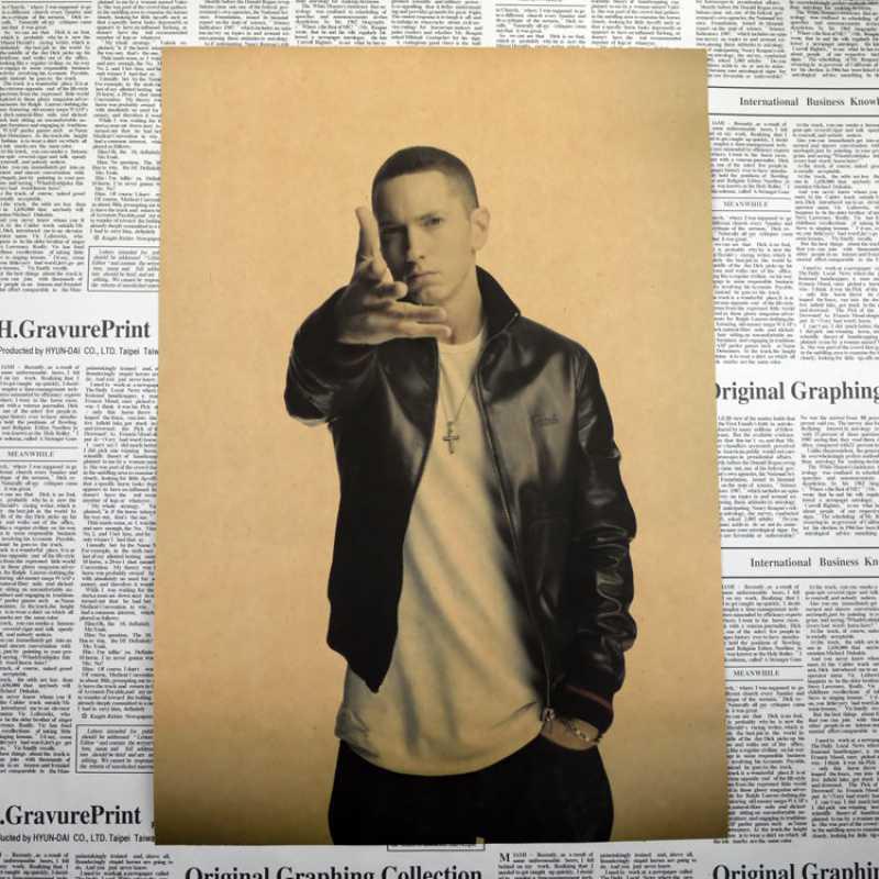 Eminem Retro Punk Poster - Kostenloser Versand Dekorative Rock Sänger Kunst