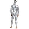 Men Metallic Shiny Hooded Jumpsuit Long Sleeve Front Zip-up Leggings Tights Catsuit Bodysuit for Rave Party Clubwear Night Out