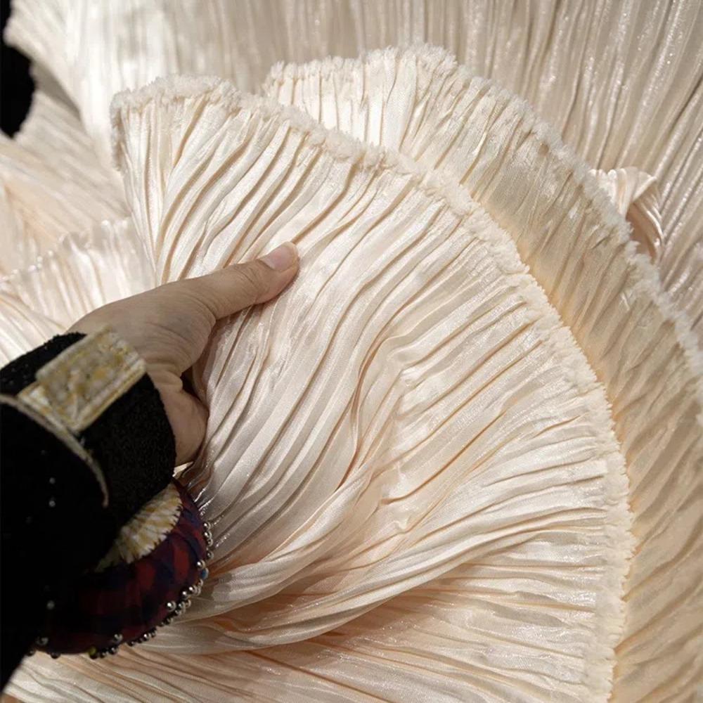 DIY Geschmiedeter Plissee-Stoff Polyter Kleiner Knitterstoff Wassergänzender Stoff Performance-Kleidung