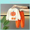 Trendy Yellow Cartoon Autumn Outfit For Boys Two-piece Set Soft Cotton Fabric