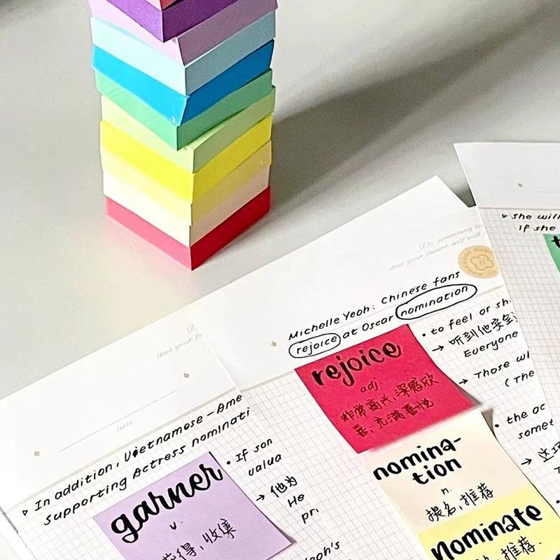 11Pcs/Set Fluorescent Color Sticky Notes Posted It Note Pads Planner Stickers Notepad Memo Pad For School Office Supplies