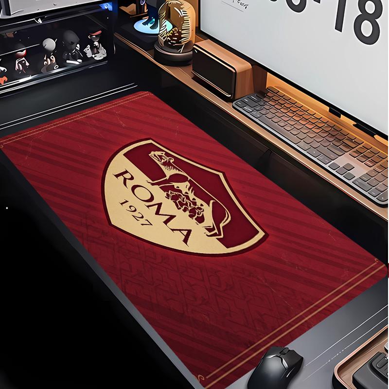 Tappetino per Mouse con Motivo Calcio AS Roma No?Tappetino Mouse da Gioco Antiscivolo con Base in Gomma per Scrivania Ufficio Casa