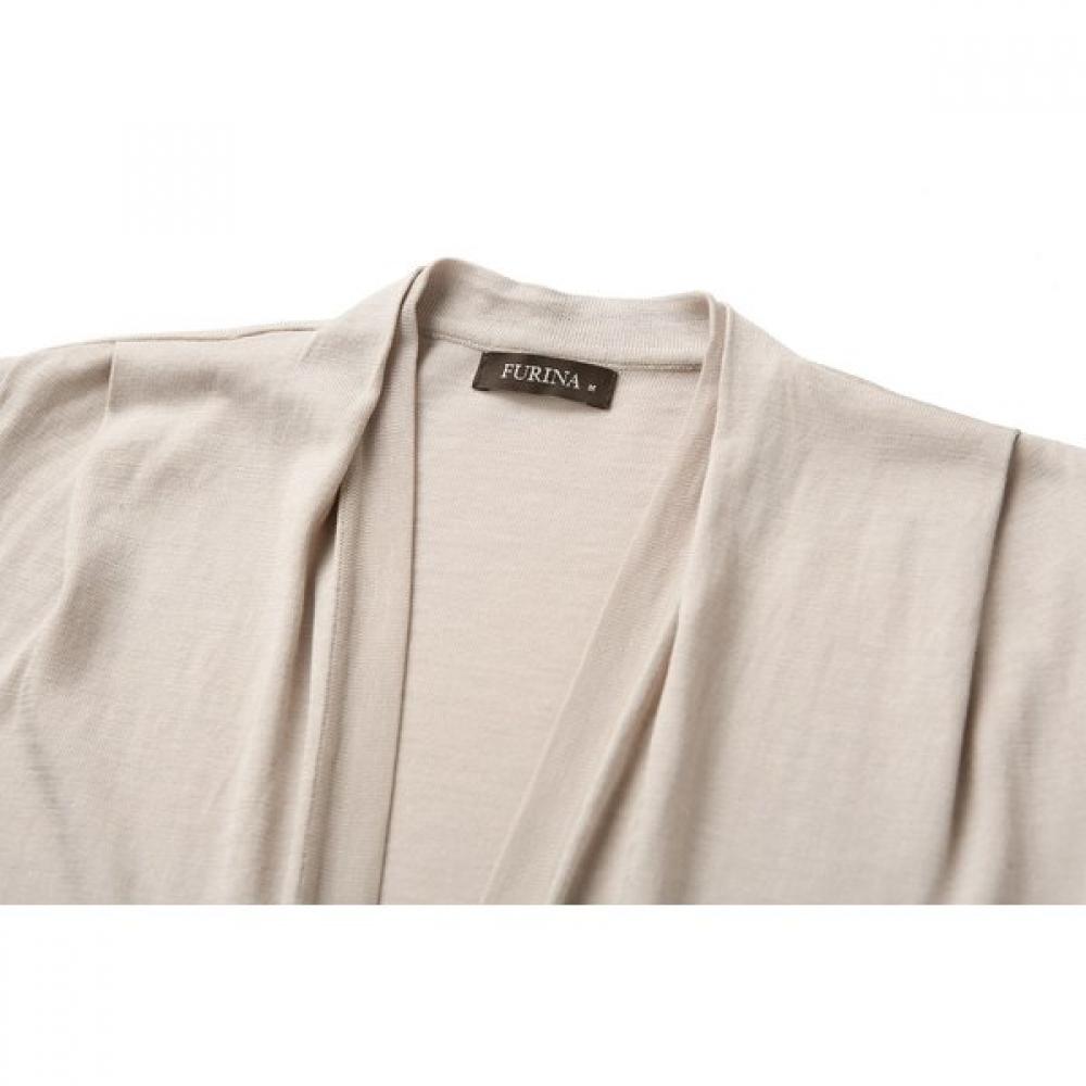 FURINA Silk Cotton V Neck Button Cardigan