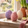 3D Printed Flower Relief Eggs Floral Easter Egg Ornament, Embossed Spring Window Display Accents Tabletop Decor, Desktop Figurine for Holiday