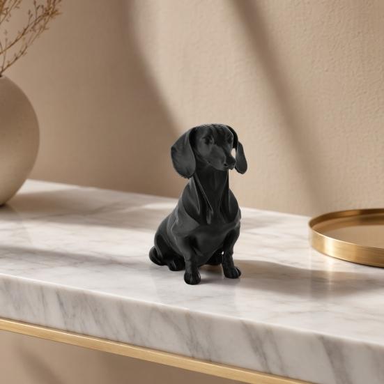 Dog Ornament, 3D Printed Movable Joint Dachshund Design Figure, Decorative Dog Sculpture for Home Office Decor Pet Lovers Collectors