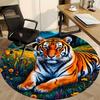 1pc Tiger Print Chair Carpet for Office Non-Slip, Machine Washable Rug for Office, Room - Holiday Decor, Machine Made yy251016086