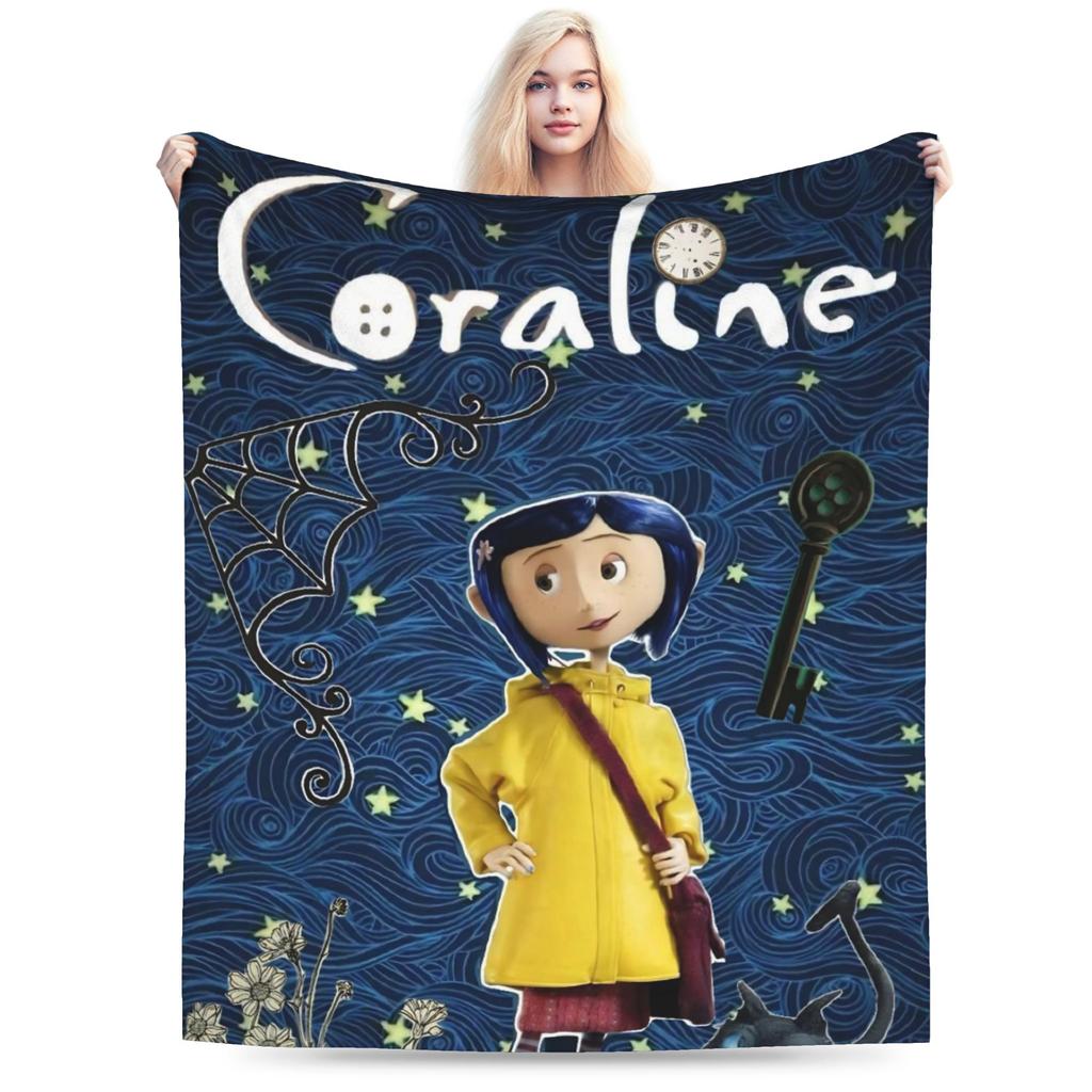 Coralines Flannel Blankets Winter  Warm Bedding Throws for Girls Boys Living Room Funny Bedspread Sofa Bed Cover