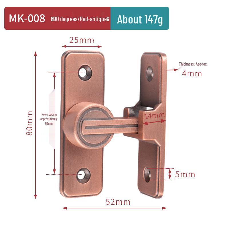 Zăvor luminos pentru ușă de baie, fără găurire