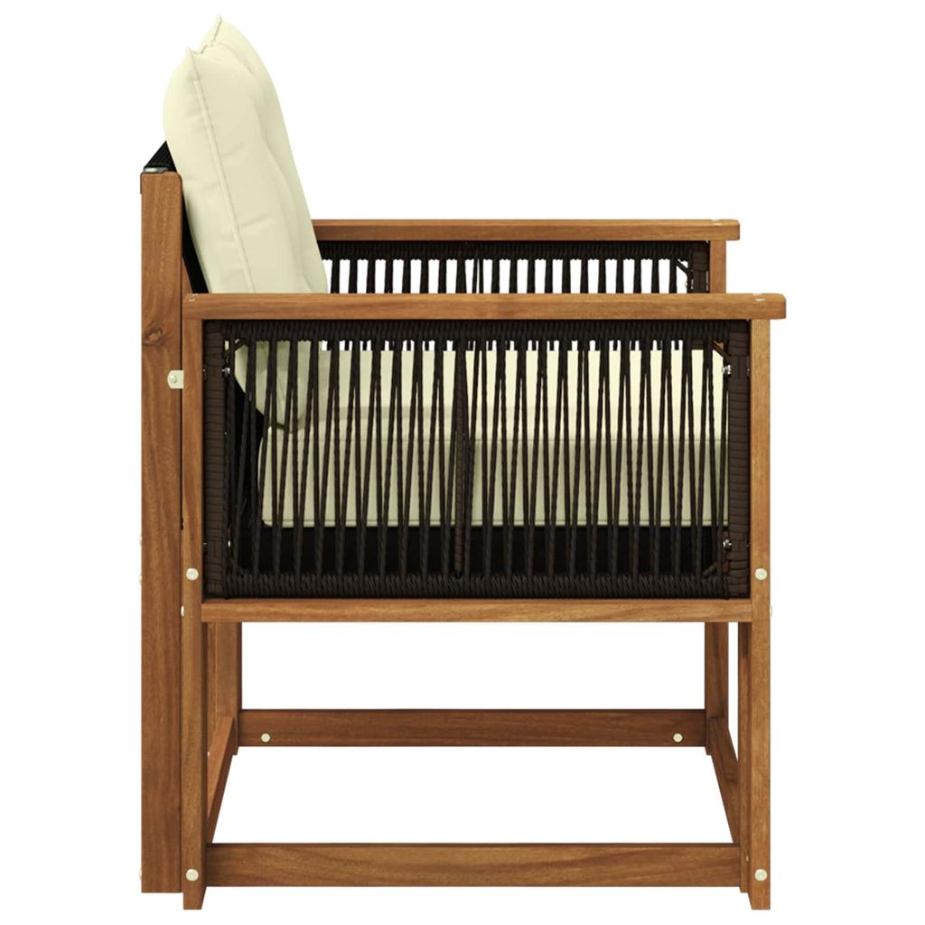 Outdoor Middle Sofa Solid Acacia Wood Natural