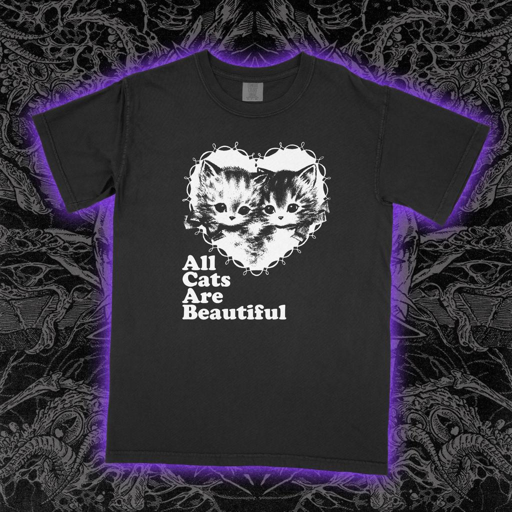 Y2K Retro Cute Cat Top 90s Harajuku Printed Short Sleeve Round Neck Casual Loose Streetwear Fashion Tshirt Unisex