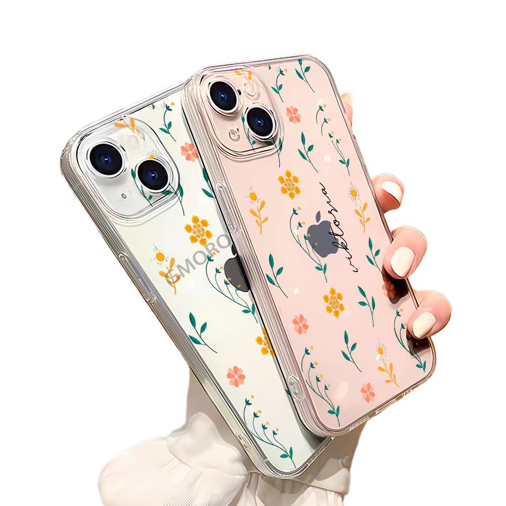 Best-selling Spring Country Floral phone case in North America, iPhone 16 minimalist protective case, Apple 17pm transparent case