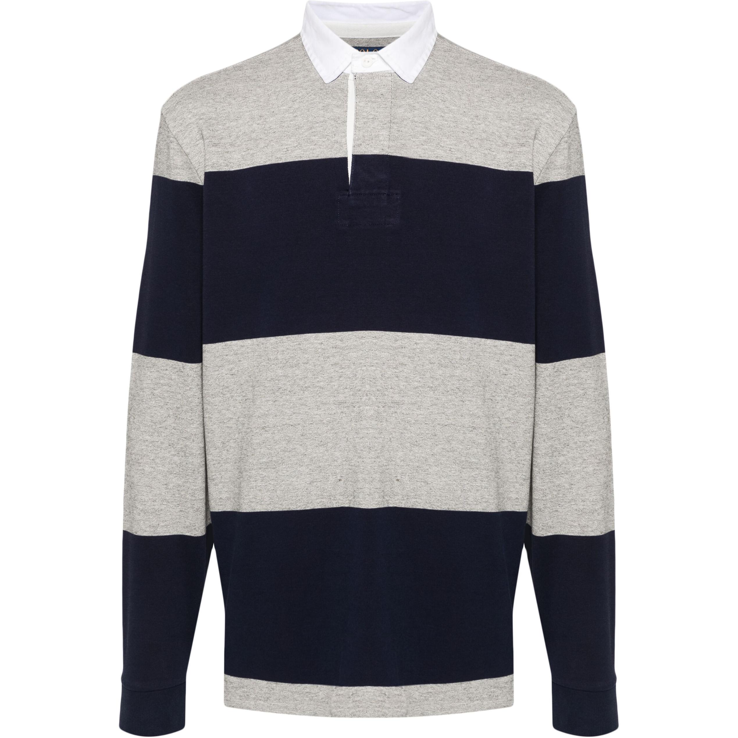 

Polo Ralph Lauren Color Block Striped Ribbed Detail Long Sleeve Polo Shirt Men tops Multicolor 710941594-001 S