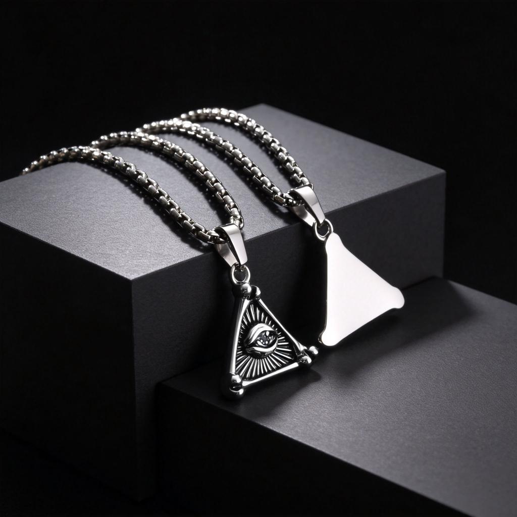 Vintage Eye of God Pendant Necklace for Men, Stainless Steel All-Seeing Eye Necklace, Retro Fashion Jewelry Accessories Gift