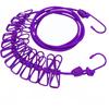 Portable 1.8m Retractable Clothesline, 12 Clips Polychrome Rope, No Punching for Camp Travel Outdoor Drying