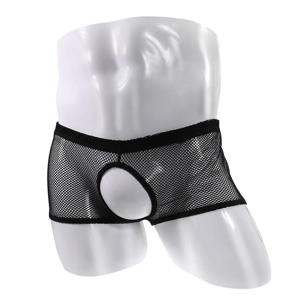 See Through Men Underpants Sexy Boxer Sheer Breathable Trunks